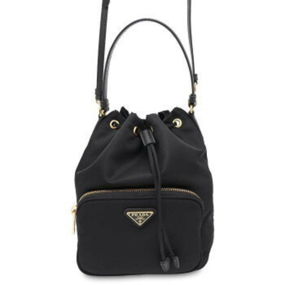 Prada Duet Re Nylon Bucket Bag Black Shoulder Bag - Picture 1 of 8